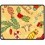 Merry Christmas, New Year Backgrounds, Happy New Year Two Sides Fleece Blanket (Medium)