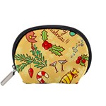 Merry Christmas, New Year Backgrounds, Happy New Year Accessory Pouch (Small)