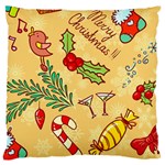 Merry Christmas, New Year Backgrounds, Happy New Year Large Premium Plush Fleece Cushion Case (Two Sides)