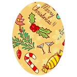 Merry Christmas, New Year Backgrounds, Happy New Year UV Print Acrylic Ornament Oval