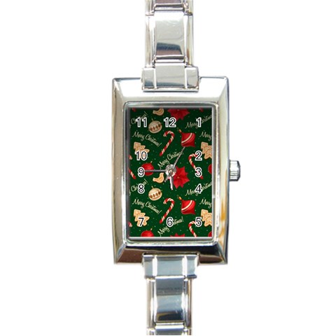 Merry Christmas Rectangle Italian Charm Watch from ArtsNow.com Front