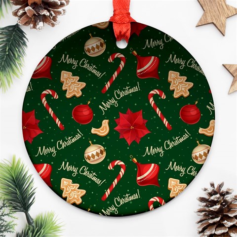 Merry Christmas Ornament (Round) from ArtsNow.com Front