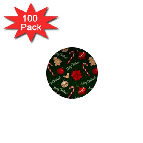 Merry Christmas 1  Mini Buttons (100 pack)  from ArtsNow.com Front