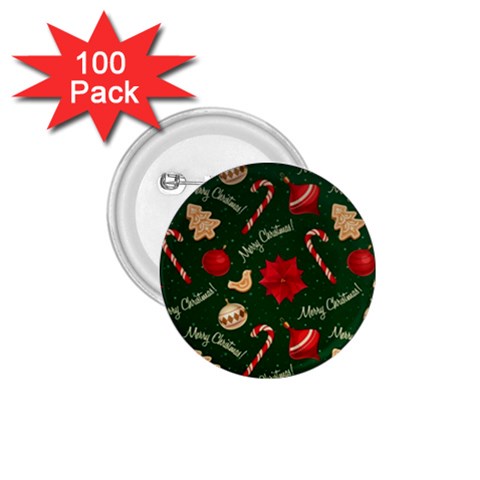 Merry Christmas 1.75  Buttons (100 pack)  from ArtsNow.com Front