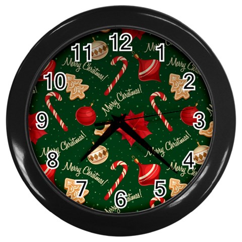 Merry Christmas Wall Clock (Black) from ArtsNow.com Front