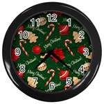 Merry Christmas Wall Clock (Black)