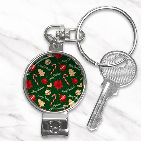 Merry Christmas Nail Clippers Key Chain from ArtsNow.com Front