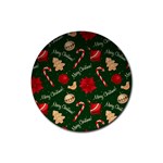 Merry Christmas Rubber Coaster (Round)