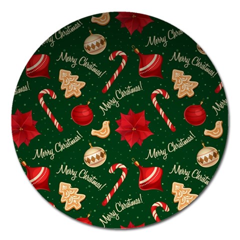 Merry Christmas Magnet 5  (Round) from ArtsNow.com Front