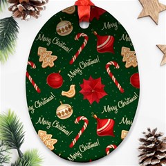 Merry Christmas Oval Ornament (Two Sides) from ArtsNow.com Front