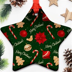 Merry Christmas Star Ornament (Two Sides) from ArtsNow.com Front