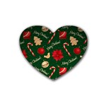 Merry Christmas Rubber Coaster (Heart)