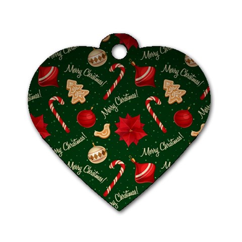 Merry Christmas Dog Tag Heart (One Side) from ArtsNow.com Front