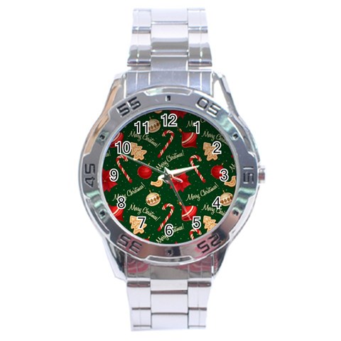 Merry Christmas Stainless Steel Analogue Watch from ArtsNow.com Front