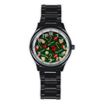 Merry Christmas Stainless Steel Round Watch