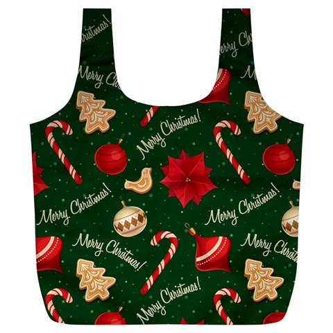 Merry Christmas Full Print Recycle Bag (XL) from ArtsNow.com Front