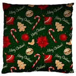 Merry Christmas Large Premium Plush Fleece Cushion Case (Two Sides)