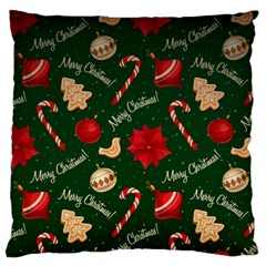 Merry Christmas Large Premium Plush Fleece Cushion Case (Two Sides) from ArtsNow.com Back