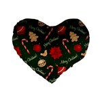 Merry Christmas Standard 16  Premium Flano Heart Shape Cushions