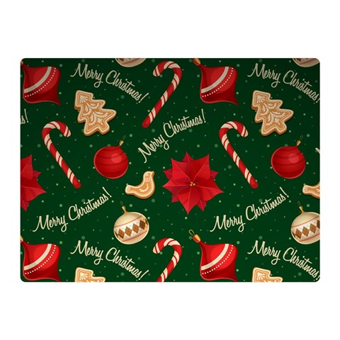 Merry Christmas Two Sides Premium Plush Fleece Blanket (Mini) from ArtsNow.com 35 x27  Blanket Front