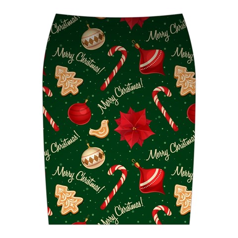 Merry Christmas Midi Wrap Pencil Skirt from ArtsNow.com Back