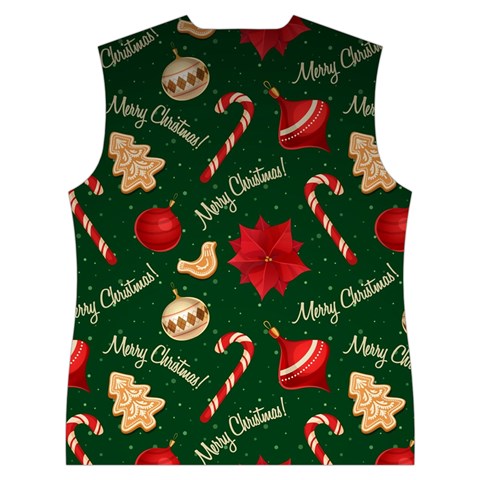 Merry Christmas Women s Button Up Vest from ArtsNow.com Back