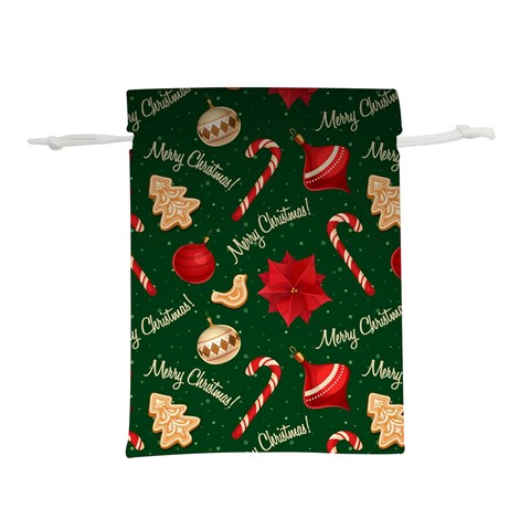 Merry Christmas Lightweight Drawstring Pouch (S) from ArtsNow.com Front