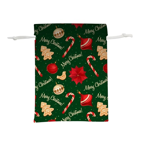 Merry Christmas Lightweight Drawstring Pouch (L) from ArtsNow.com Front