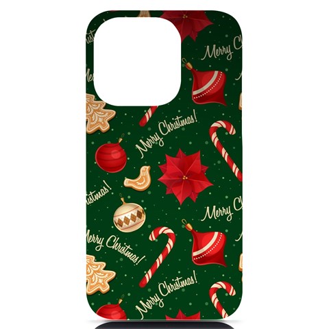 Merry Christmas iPhone 14 Pro Black UV Print Case from ArtsNow.com Front