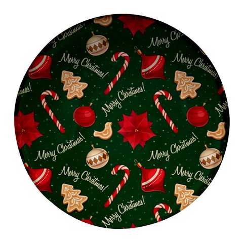 Merry Christmas Round Glass Fridge Magnet (4 pack) from ArtsNow.com Front