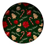 Merry Christmas Round Glass Fridge Magnet (4 pack)