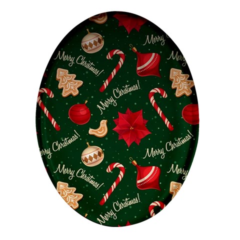 Merry Christmas Oval Glass Fridge Magnet (4 pack) from ArtsNow.com Front