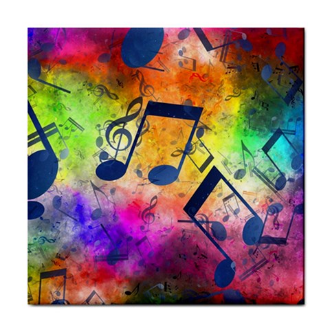 Music Texture, Grunge Music Background Tile Coaster from ArtsNow.com Front