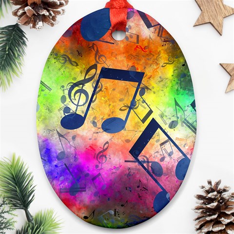 Music Texture, Grunge Music Background Ornament (Oval) from ArtsNow.com Front