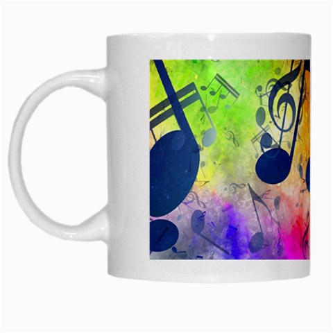 Music Texture, Grunge Music Background White Mug from ArtsNow.com Left