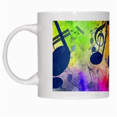 Music Texture, Grunge Music Background White Mug from ArtsNow.com Left