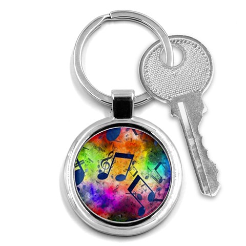 Music Texture, Grunge Music Background Key Chain (Round) from ArtsNow.com Front