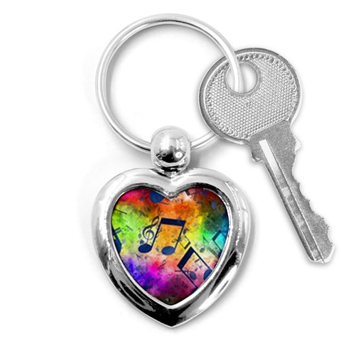 Music Texture, Grunge Music Background Key Chain (Heart) from ArtsNow.com Front