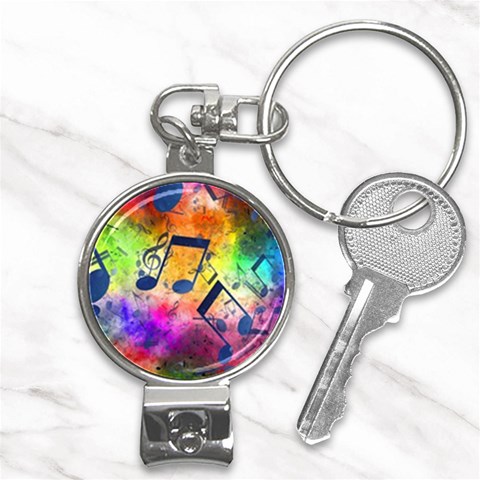 Music Texture, Grunge Music Background Nail Clippers Key Chain from ArtsNow.com Front