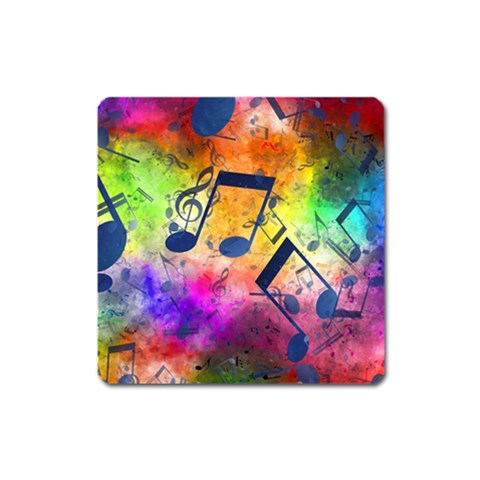 Music Texture, Grunge Music Background Square Magnet from ArtsNow.com Front