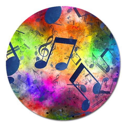 Music Texture, Grunge Music Background Magnet 5  (Round) from ArtsNow.com Front