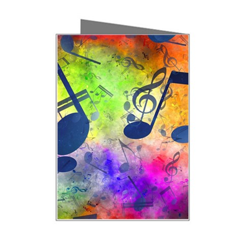 Music Texture, Grunge Music Background Mini Greeting Card from ArtsNow.com Right