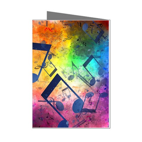 Music Texture, Grunge Music Background Mini Greeting Cards (Pkg of 8) from ArtsNow.com Left