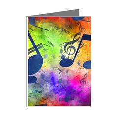 Music Texture, Grunge Music Background Mini Greeting Cards (Pkg of 8) from ArtsNow.com Right