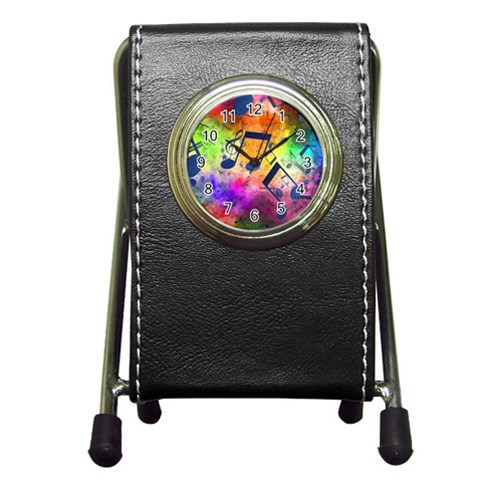 Music Texture, Grunge Music Background Pen Holder Desk Clock from ArtsNow.com Front