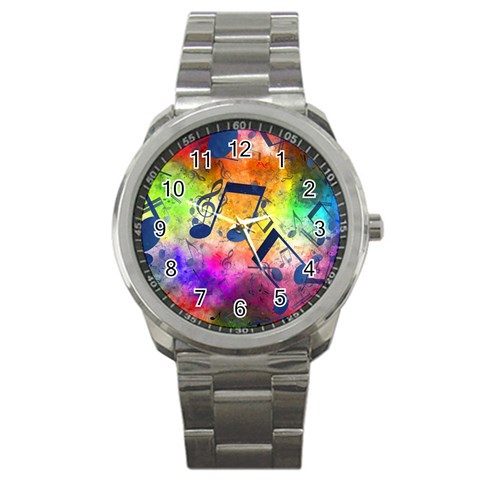 Music Texture, Grunge Music Background Sport Metal Watch from ArtsNow.com Front