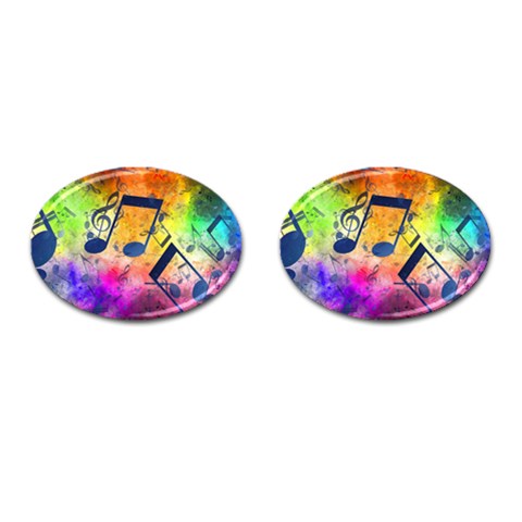 Music Texture, Grunge Music Background Cufflinks (Oval) from ArtsNow.com Front(Pair)