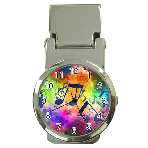 Music Texture, Grunge Music Background Money Clip Watches from ArtsNow.com Front