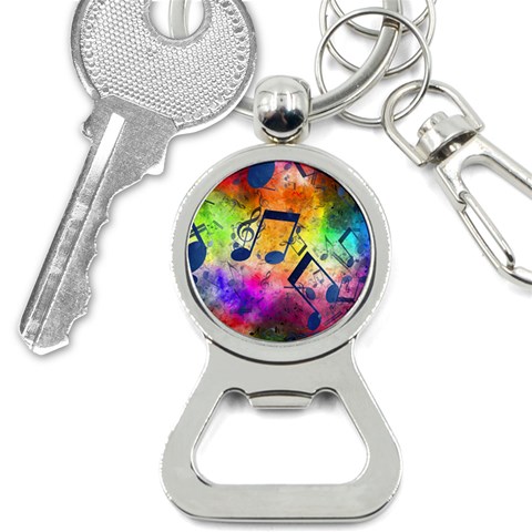 Music Texture, Grunge Music Background Bottle Opener Key Chain from ArtsNow.com Front