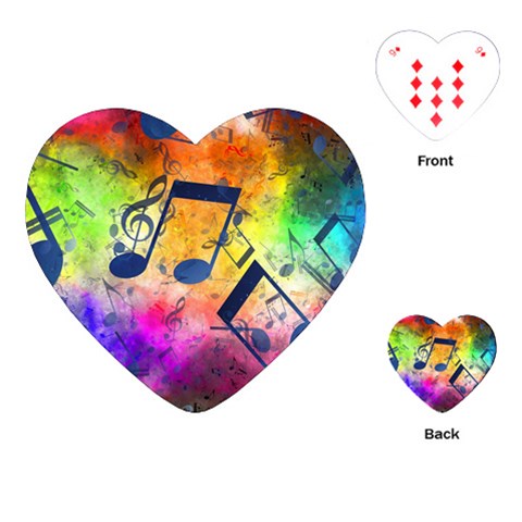 Music Texture, Grunge Music Background Playing Cards Single Design (Heart) from ArtsNow.com Front